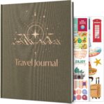 Skyline Travel Journal – Traveling Diary & Photo Journal – Vacation Essentials for Family, Men & Women – Bucket List Notebook (Olive Compass) - Image 2