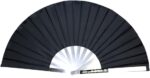 Stainless Steel Tai Chi Fan Decorative Folding Fans Chinese Kung Fu Fan for Performance Dance, Arts Dance, Training, Sports, Decorations, Festival, Gift (Black - No pattern) - Image 2