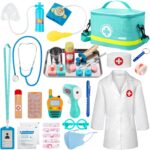 Sundaymot Doctor Kit for Kids, 34 Pcs Pretend Playset for Toddlers, Doctor kit for Toddlers 3-5, with Medical Bag, Stethoscope and Other Accessories, for Boys and Girls Fun Role Playing Game - Image 2