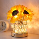 Sunflowers Flower Lamp,Rechargeable Cordless Touch Table Lamp,3-Colour Infinitely Dimming Small Night Light,Festival Restaurant Bedroom Bar Coffee Shop Birthday Gifts for Women Mom - Image 2