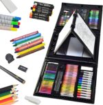 Sunnyglade 185 Pieces Double Sided Trifold Easel Art Set, Drawing Art Box with Oil Pastels, Crayons, Colored Pencils, Markers, Paint Brush, Watercolor Cakes, Sketch Pad - Image 2