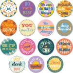 Sweetzer & Orange 30 Growth Mindset Geometric Positive Sayings Accents | Motivational Wall Art Inspirational Quote Cards with Geometric Designs for Classroom Decorations, Office, Nursery (7-Inch) - Image 2