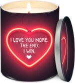 TEEZWONDER Christmas Anniversary Wedding Gifts for Women Men - I Love You More Long Lasting Vanilla Lavender Candle 10 Oz - I Love You Christmas Birthday Gifts for Him Her Boyfriend Husband - Image 2