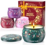 THAUSDAS Scented Candles Gift Set: 4 Pack 4.4 oz Aromatherapy Christmas Candles for Home Scented - 120H Burning Stress Relief Gifts for Women, Birthday, Mother's Day - Image 2