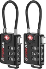 TSA Approved Cable Luggage Locks, Re-settable Combination with Alloy Body, Black 2 Locks. - Image 2