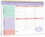 Taja Weekly To Do List Notepad with 52 Undated Sheets（8.5"×11"）- Weekly Desk Planner for Women & Man, Work and Home - Violet Dream - Image 2