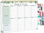 Thboxes 52 Sheets Weekly To Do List Notepad, 8.5" x 11" Efficiently Plan Weekly Task List Notepad for Student Work Home Office School Improve Focus and Efficiency Weekly Planner Green - Image 2