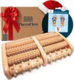 TheraFlow Foot Massager for Neuropathy & Plantar Fasciitis Relief - Mom Gifts for Women & Gifts for Dad, Wooden Foot Roller Massager, Neuropathy Pain Relief for Feet (Includes Reflexology Chart) - Image 2