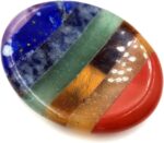 Thumb Worry Stone for Anxiety, 7 Chakra Crystals Healing Stones, Oval Chakra Worry Stone, Meditation Crystal - Image 2