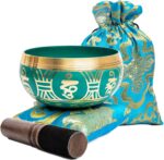 Tibetan Singing Bowl Set - Authentic Handcrafted Mindfulness Meditation Holistic Sound 7 Chakra Healing by Himalayan Bazaar (Turquoise) - Image 2