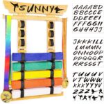 Tilhumt 8 Belt Karate Belt Display Rack with Medal Hanger and Stickers, Taekwondo Belt Display Holder, Martial Arts Belt Display Organizer for Adults, No Assembly Required (Bamboo/Acrylic) - Image 2