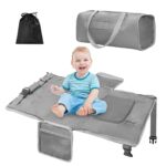 Toddler Airplane Travel Bed, Airplane Seat Extender for Kids, Plane Must Have for Toddlers, Baby Travel Essentials for Flying, Portable Travel Bag Foot Rest for Flights(Grey) - Image 2