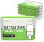 Toilet Seat Cover Paper Flushable (50 Pack) - XL for Adults and Kids Potty Training, 100% Biodegradable Travel Supplies Essentials for Public Restrooms, Airplane, Camping, Festivals - Image 2