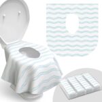 Toilet Seat Covers Disposable - 20 Pack - Waterproof, Ideal for Kids and Adults – Extra Large, Individually Wrapped for Travel, Toddlers Potty Training in Public Restrooms (Waves, 20) - Image 2