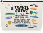 Travel Agent Makeup Bag Appreciation Gift for Travel Agent Planner Advisor Coworker Coametic Bag Trip Lover Gifts for Woman Travelers Christmas Retirement Present Traveling Cosmetic Zipper Pouch - Image 2