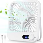 Travel Fan for Sleeping, 6.8" Small Portable Fan Rechargeable Battery Powered, 100 Speeds Personal Mini Desk Fan for Office Bedroom, Cruise Ship Beach Vocation Travel Essentials, White - Image 2