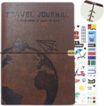 Travel Journal for Women Men, Leather Travel Scrapbook Notebook & Adventure Book Travel Planner Memory Diary, Travel Gifts(Brown) - Image 2