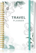 Travel Journal for Women & Men, Vacation & Road Trip Planner Organizer, Travel Notebook for 6 Trips, Trip Planner Gift to Record Memories and Adventures from Special Trips, 5.8" x 8.5", Teal Floral - Image 2