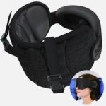 Travel Pillows for Airplanes, Airplane Pillow for Long Flight, Airplane Head Strap with Eye Mask for Sleep, Travel Neck Pillow for Car Road Trip, 360° Support Headrest, Stop Bobblehead, Black - Image 2