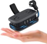 Travel Power Strip with USB Ports, NTONPOWER 4ft Flat Plug Wrapped Around Short Extension Cord with 4 Outlets 3 USB Ports, Compact for Cruise Travel Essential Hotel Home Office, Black - Image 2