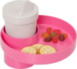 Travel Tray - Convert Your Cup Holder to a Tray for Car Seats, Booster, Stroller and Anywhere - Hot Pink, Round - USA Made - Image 2