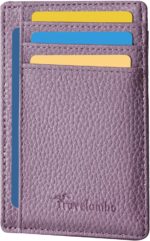 Travelambo Slim Wallet Front Pocket Minimalist Leather RFID Blocking Medium Size - Image 2
