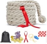 Tug of War Rope for Kids and Adults,Outdoor Games Field Day Family Reunion Birthday Party Games, Summer Outside Yard Backyard Lawn Games, Camping Picnic Carnival Games,Team Building (Off-White, 40FT) - Image 2