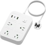 UK Adapters for Travel, UK Power Strip with 4 AC Outlets 1 USB C and 2 USB Ports, UK to US Plug Adapter Type G, UK Outlet Adapter for UK Ireland England Scotland Hong Kong Travel (3ft) - Image 2