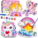 Unicorn Stepping Stones Painting Kits For Kids, Outdoor Arts And Crafts Toys Garden Decoration Supplies, Paint Craft Kits For Kids Ages 4 5 6 7 8 9 10 + Year Old Boys Girls Birthday Christmas Gifts - Image 2