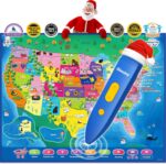 V2 Interactive Kids Map Bilingual United States Map for Kids Learning, Educational Talking USA Map Poster Geography Games Personalized Kid Toys for Boys & Girls Ages 3-12. - Image 2