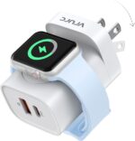 VRURC for Apple Watch Charger, Wireless Magnetic Portable iWatch Charger, PD 20W 3-in-1 Travel Essentials Fast Charging Block for iWatch Ultra/SE/11/10/9/8/7/6/5,iPhone 17/16/15/14/13,Android-White - Image 2
