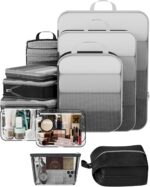 Veken 11 Set Compression Packing Cubes for Travel Essentials,Compressible Expandable Large Luggage Suitcase Organizer Bags for Clothing,Durable Space Saver Storage Bags with Toiletry Bags(Black) - Image 2