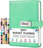 WEMATE Budget Planner 2026 with Lock, Monthly Budget Book with Expense Tracker Notebook, Undated Financial Planner to Manage Your Money, A5 Leather Account & Budget Book, Green - Image 2