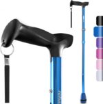 Walking Cane, Folding, Adjustable, Lightweight, Walking Canes for Men & Women, Soft Ergonomic Handle, Heavy Duty All Terrain Tip, Walking Sticks for Seniors & Adults with Travel Bag - Image 2