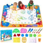 Water Doodle Mat - Kids Painting Writing Color Doodle Drawing Mat Toy Bring Magic Pens Educational Toys for Age 2 3 4 5 6 7 Year Old Girls Boys Age Toddler Gift - Image 2