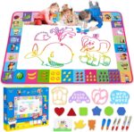 Water Doodle Mat - Kids Painting Writing Doodle Toy Board - Color Doodle Drawing Mat Bring Magic Pens Educational Toys for Age 3 4 5 6 7 8 9 10 11 12 Year Old Girls Boys Age Toddler Gift (Pink) - Image 2