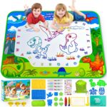 Water Doodle Mat for Kids 32x40 Inch, Mess Free Coloring Mat Educational Toy for 3 4 5 6 7 8 Years Old Girls & Boys, Neon Color Mat Doodle Board Writing Drawing Toys Holiday Christmas Birthday Gifts - Image 2