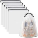 Waterproof Travel Drawstring Shoe Bags for Packing, Storage, Travel Essentials for Men and Women, 15.7 x 11.8 inches, Clear, 5 pieces - Image 2