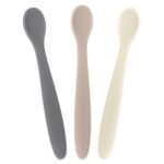WeeSprout Silicone Baby Spoons - First Stage Infant Feeding Utensils With Soft-Tip, Bendable Kitchenware for Parent & Self-Feeding, Ultra-Durable, Dishwasher Safe, Travel Case, Set of 3 - Image 2