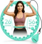 Weighted Hula Circle with 24/26 Links(51-56 Inch) for Adults Weight Loss, Infinity Fitness Hoop Plus Size, for Women Smart Exercise Equipment - Image 2