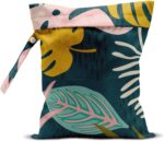 Wet Bag, Wet Dry Bag, Wet Bag for Swimsuit, Travel, Beach, Pool, Diapers, Dirty Yoga Gym Clothes, Makeup Bag, Waterproof Tropical Palm Leaves Decor Jungle Palm Leaf Favors - Image 2