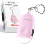 Weten Rechargeable Personal Alarm Keychain - 130dB Siren & LED Light - Stylish Personal Safety Alert for Women to Carry - Panic Button Alarm for Security - Rape Whistle for Self Defense (Pink) - Image 2