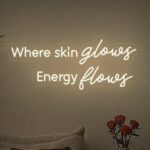 Where Skin Glows Energy Flows Neon Sign for Wall Decor, Large Neon Signs Esthetician Spa Decor for Medspa Led Neon Light Beauty Salon Decor, Neon Spa Salon Sign. Size:24inch - Image 2