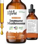 Wild & Organic Immune Mushroom Tincture - 8-in-1 Immune Support with Chaga, Reishi, Turkey Tail, Lion’s Mane, Maitake Extract - Liquid Mushroom Supplement - Vegan, Sugar & Alcohol-Free Drops - 4 oz - Image 2