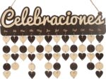 Wooden Birthday Calendars With Hanging Dates Diy Birthday Tracker Plaque Wall Hanging, Farmhouse Decor- Gift For Grandparents- Dates To Remember Calendar,Celebraciones-1NB - Image 2