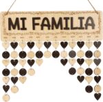 Wooden Birthday Calendars with Hanging Dates DIY Birthday Tracker Plaque Wall Hanging, Farmhouse Decor- Gift for Grandparents- Dates to Remember Calendar,MI FAMILIA-V6N - Image 2