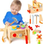 Wooden Tool Set for Kids 2 3 4 5 Year Old, 29Pcs Educational STEM Toys Toddler Montessori Toys for 2 Year Old Construction Preschool Learning Activities Gifts for Boys Girls Age 2-4 1-3 - Image 2