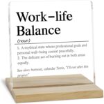 Work Life Balance Definition Decor Sign, Inspirational Gifts for Women Friends Acrylic Plaque - Image 2