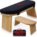 Yoga Dood Meditation Bench - Folding Bamboo Meditation Stool with Velvet Cushion & Carry Bag, Seiza Prayer Bench - Image 2
