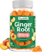 YumVs Ginger Gummies – 500 mg Ginger Root Extract – Peach Flavor, 60 Count – Natural Nausea Relief, Digestion & Immune Support – Ginger Supplement for Women & Men – Vegan, Non-GMO, Gelatin-Free - Image 2
